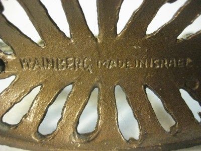 THIS IS A RARE OLD VINTAGE WEINBERG ISRAEL BRASS MENORAH.