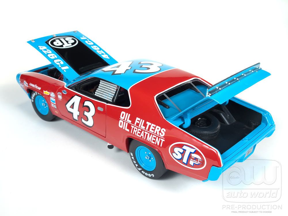 1972 Richard Petty 43 STP Plymouth Roadrunner 1 18 Scale Autoworld