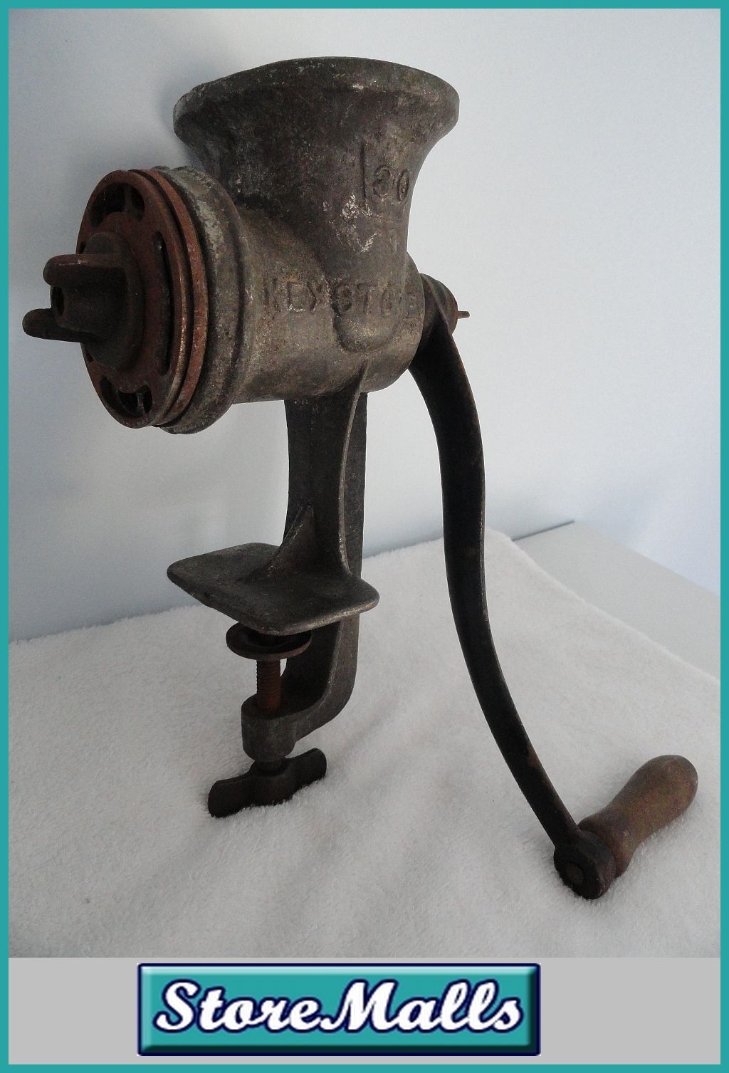 Vintage Cast Iron Keystone Meat Grinder C I Co 30