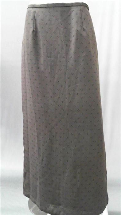 Norton McNaughton Misses M Stretch Maxi Long Skirt Olive Green Pattern