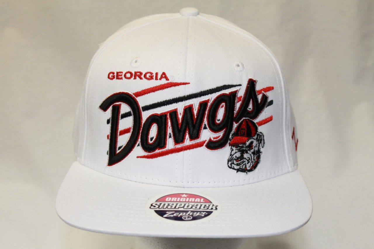 Georgia Bulldogs NCAA Snapback Hat Cap Upshot White