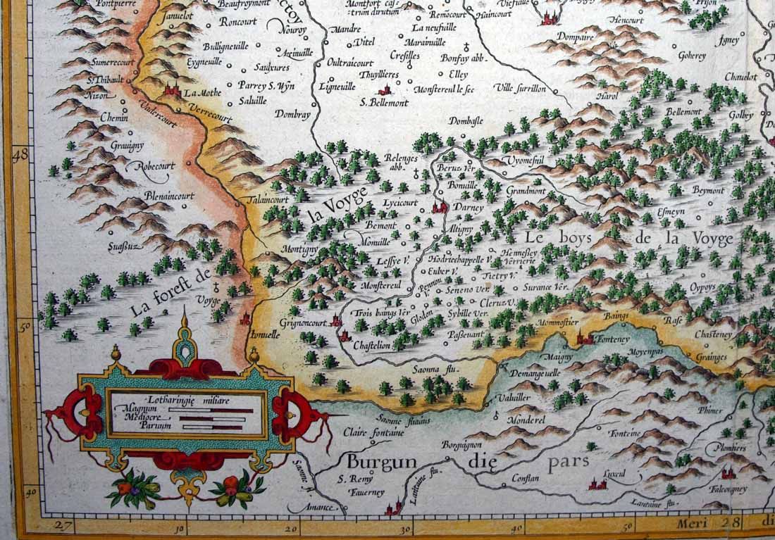 1619 1585 Mercator Map Lorraine from His 1563 Survey