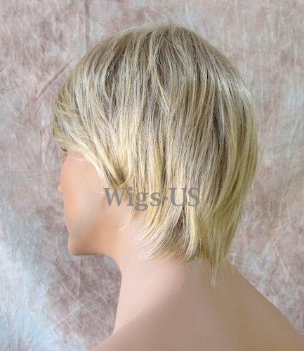 Blonde with Lighter Tips Long Full Side Swept Bangs Mens Wig