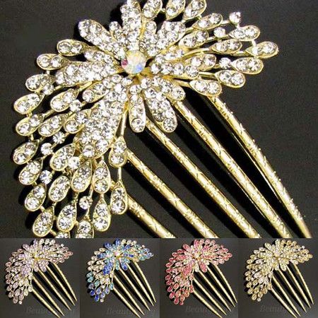 this gorgeous metal hair comb french twist with sparkling austrian