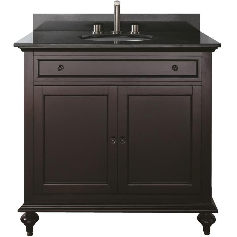 Avanity Merlot 36 Vanity w Black Granite Top Sink