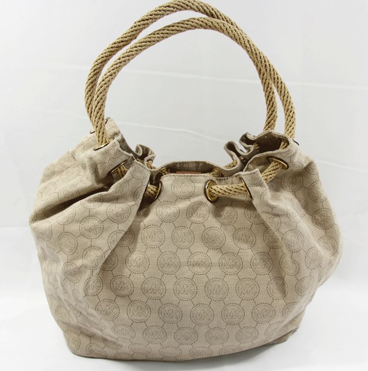 Michael Kors Signature Marina Canvas Beiges Large Shoulder Tote