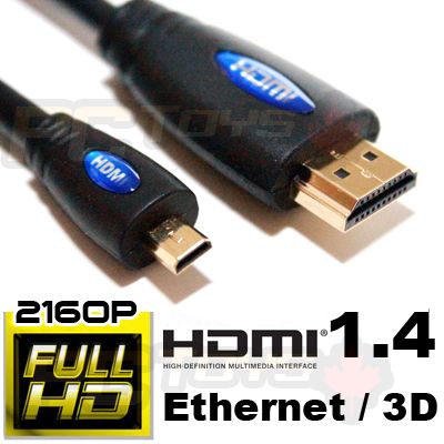 6ft Micro HDMI 1 4 HighSpeed Cable Support 3D Ethernet