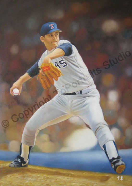 Nolan Ryan Texas Rangers MLB Poster Canvas Oil Painting