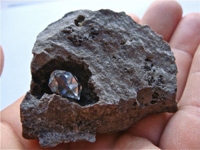 Herkimer Diamond Matrix specimen with removable gem, Middleville Ny