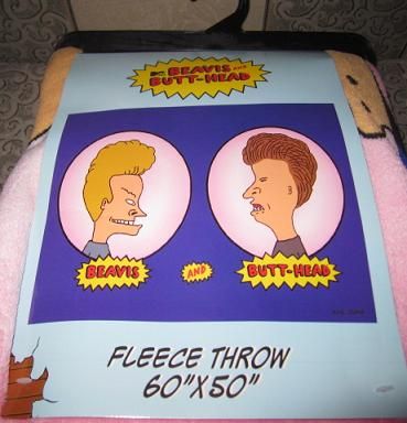 & Butthead MTV Plush Gift Throw Blanket Mike Judge Cartoon Butt Head