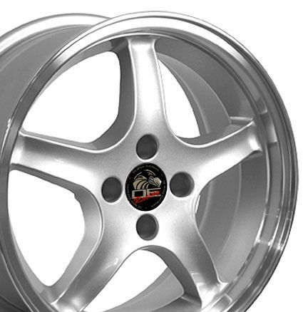 One Rim 17 x 8 Silver Fits Mustang® 4 Lug Cobra R