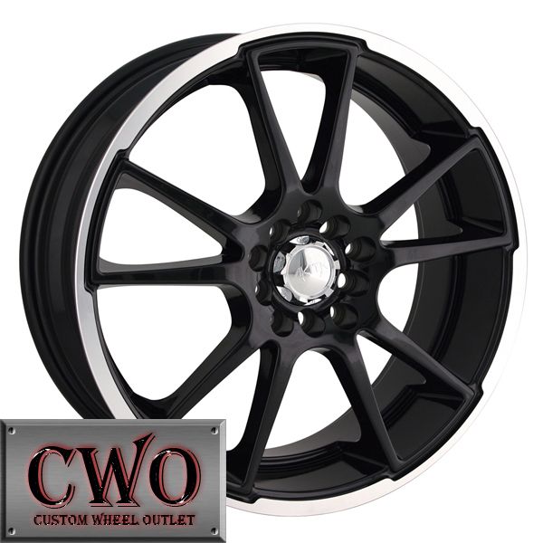 18 Black Akita AK35 Wheels Rims 5x100 5x114 3 5 Lug Jetta Altima