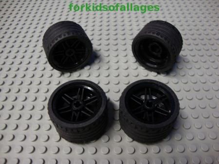 Lego Technic Tires w Rims 37 x 22 Large Black Wheels Tire Rim