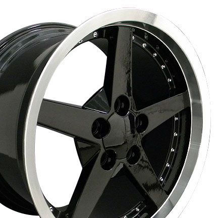 18x10 5 Black C6 Wheels Set of 2 Rear Rims Fit Camaro SS Firebird