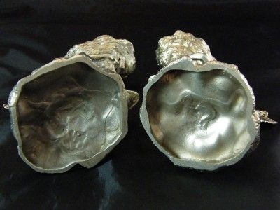 PR Silver Plate Poseidon Amphitrite Salt Servers