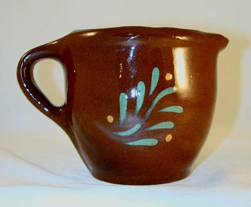 Redware Glazed Pitcher Redwood Ranch Pottery Tulips