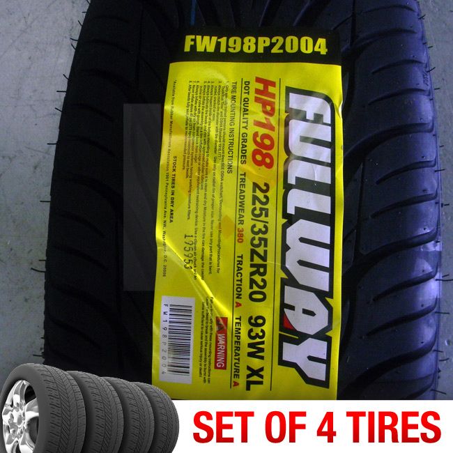 Set of 4 New 225 35R20 Fullway HP198 Tire Package 225 35 20 2253520