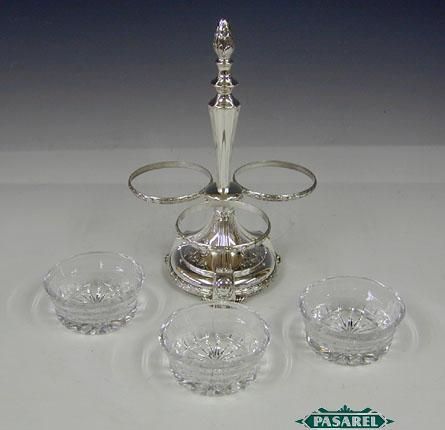 Magnificent Silver Crystal Troika Centerpiece Epergne