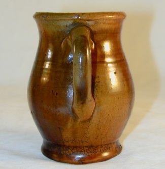 Old Manganese Glazed Redware Miniature Pitcher Medinger