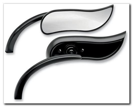 Ness Upswept Right Mirror Black Harley All Models All 13 405