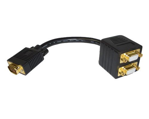 VGA Y Kabel Splitter Verteiler PC Monitor 2XIn1XOUT