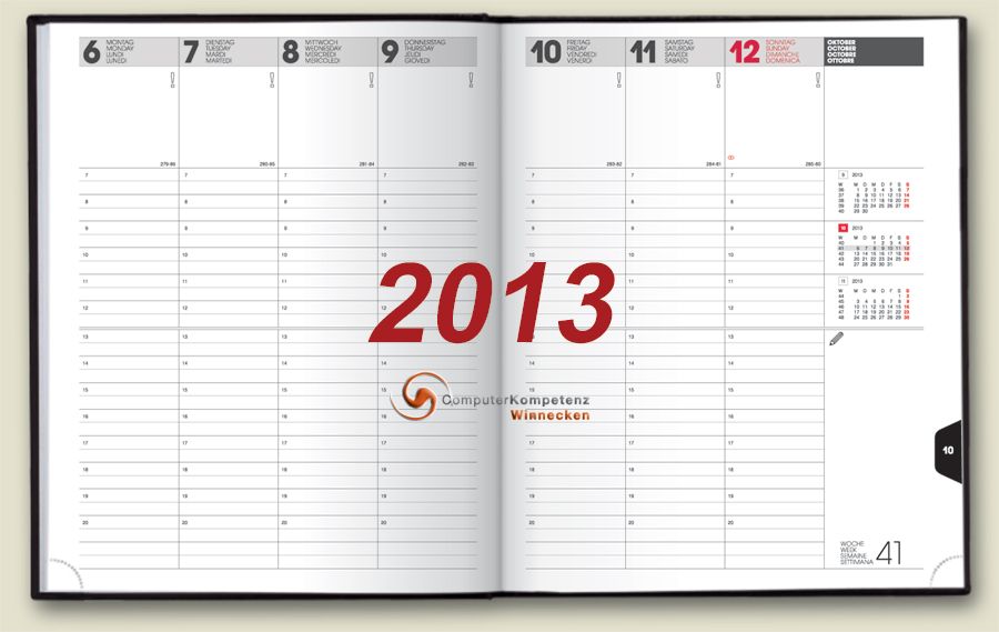 Buchkalender 2013 Manager Balacron 1 Woche=2 Seiten 21x26cm Brunnen
