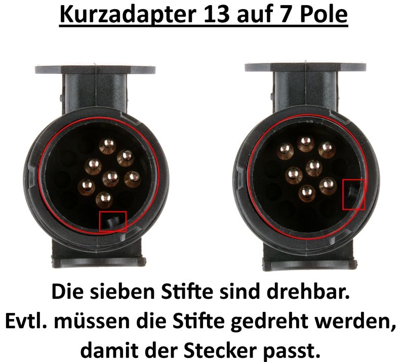 KFZ Adapter für Anhängerkupplung 13 auf 7 polig 12V