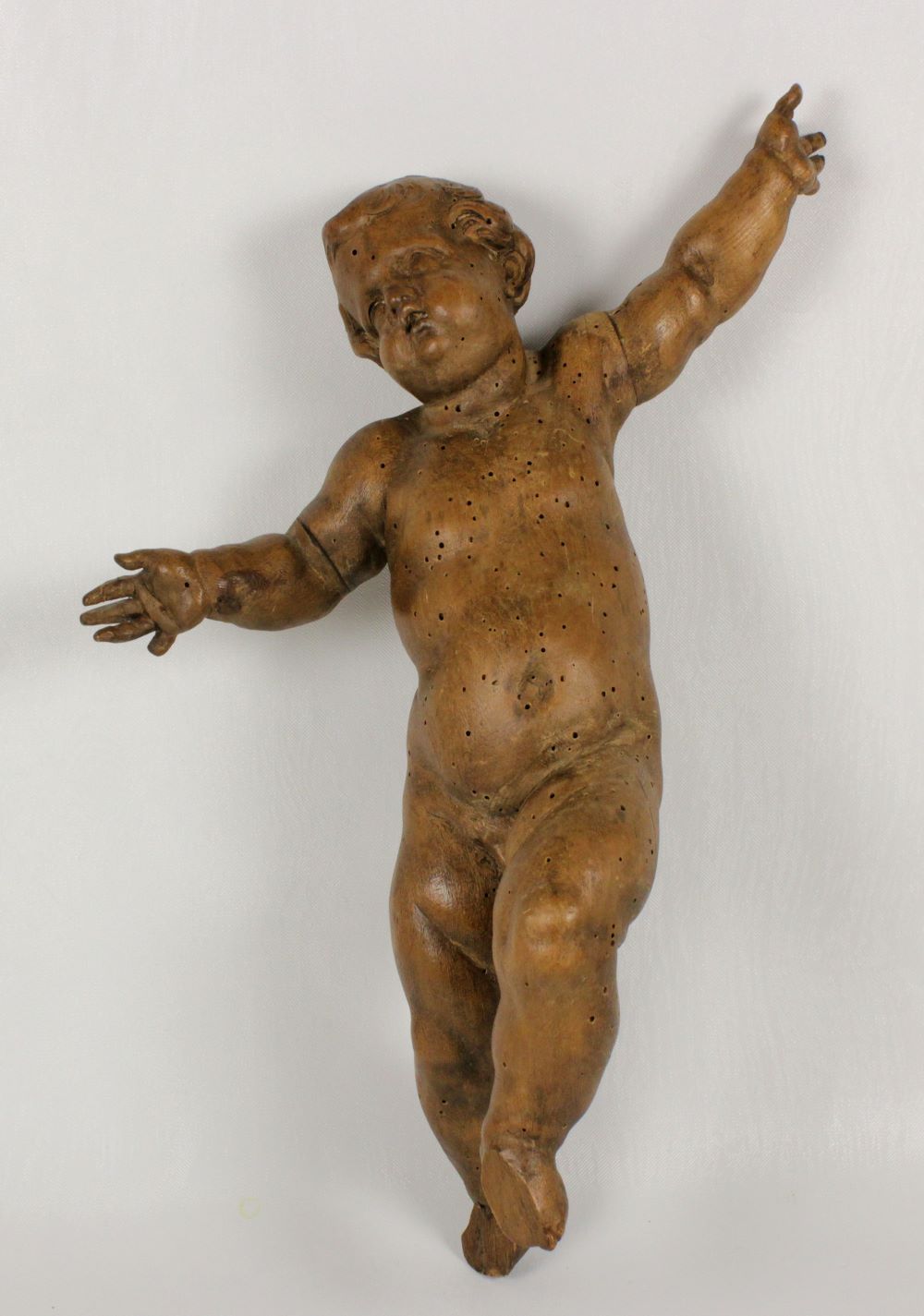 Putto Barock 18 Jh Engel Skulptur Holz geschnitzt cherub unrestauriert