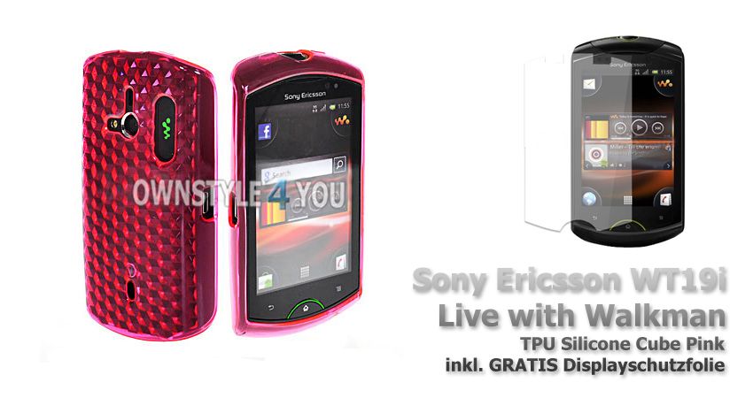 Silikonhülle Case Cover für Sony Ericsson Xperia Live + Folie Gratis