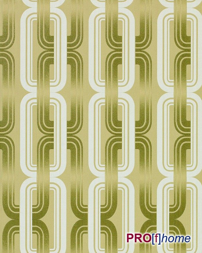 EDEM 038 25 Retro 70er Style Designer Tapete grafische Muster grün