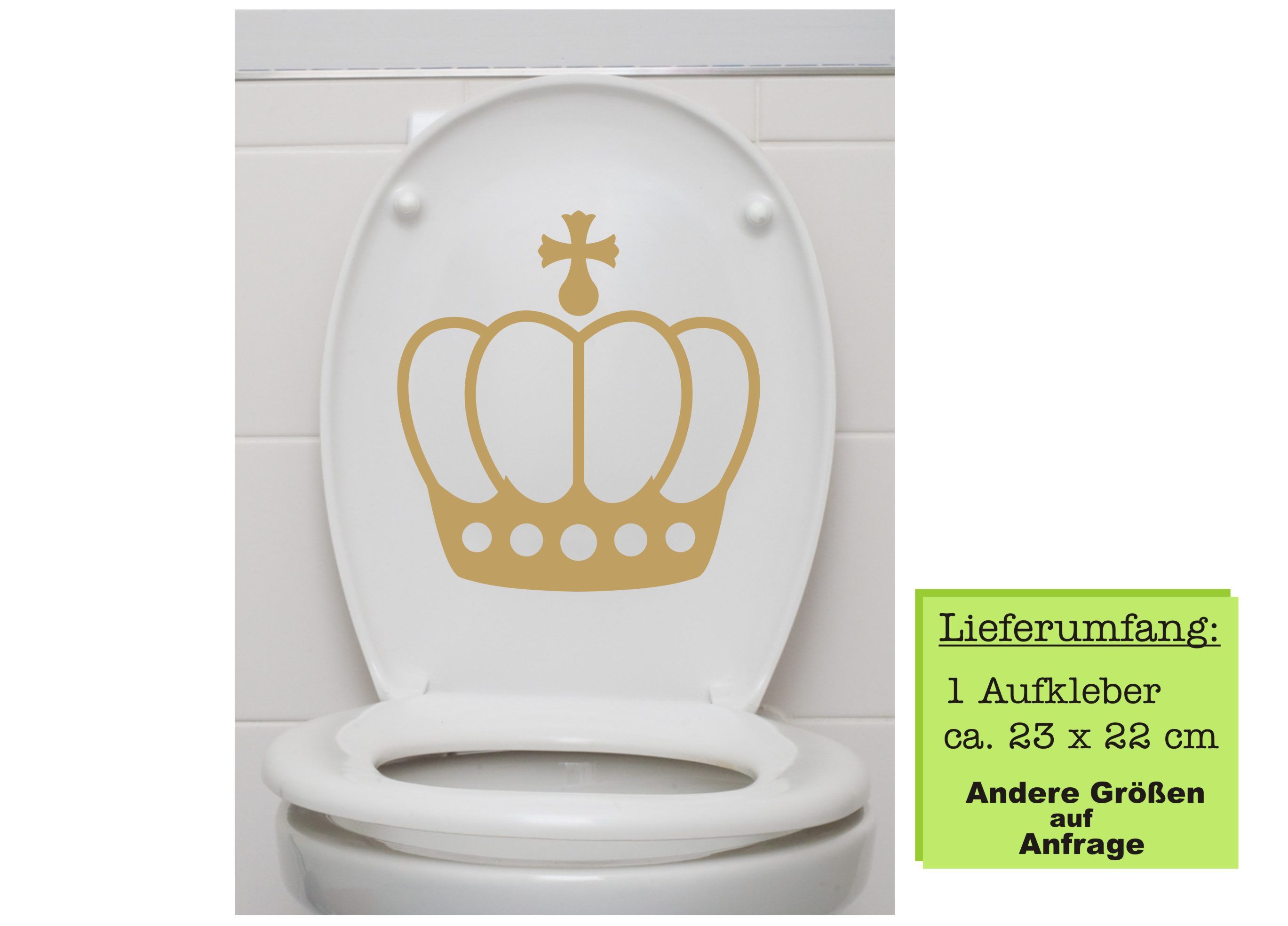 WC * Krone 2 * gr. Farbauswahl Aufkleber König Klodeckel Bad Toilette