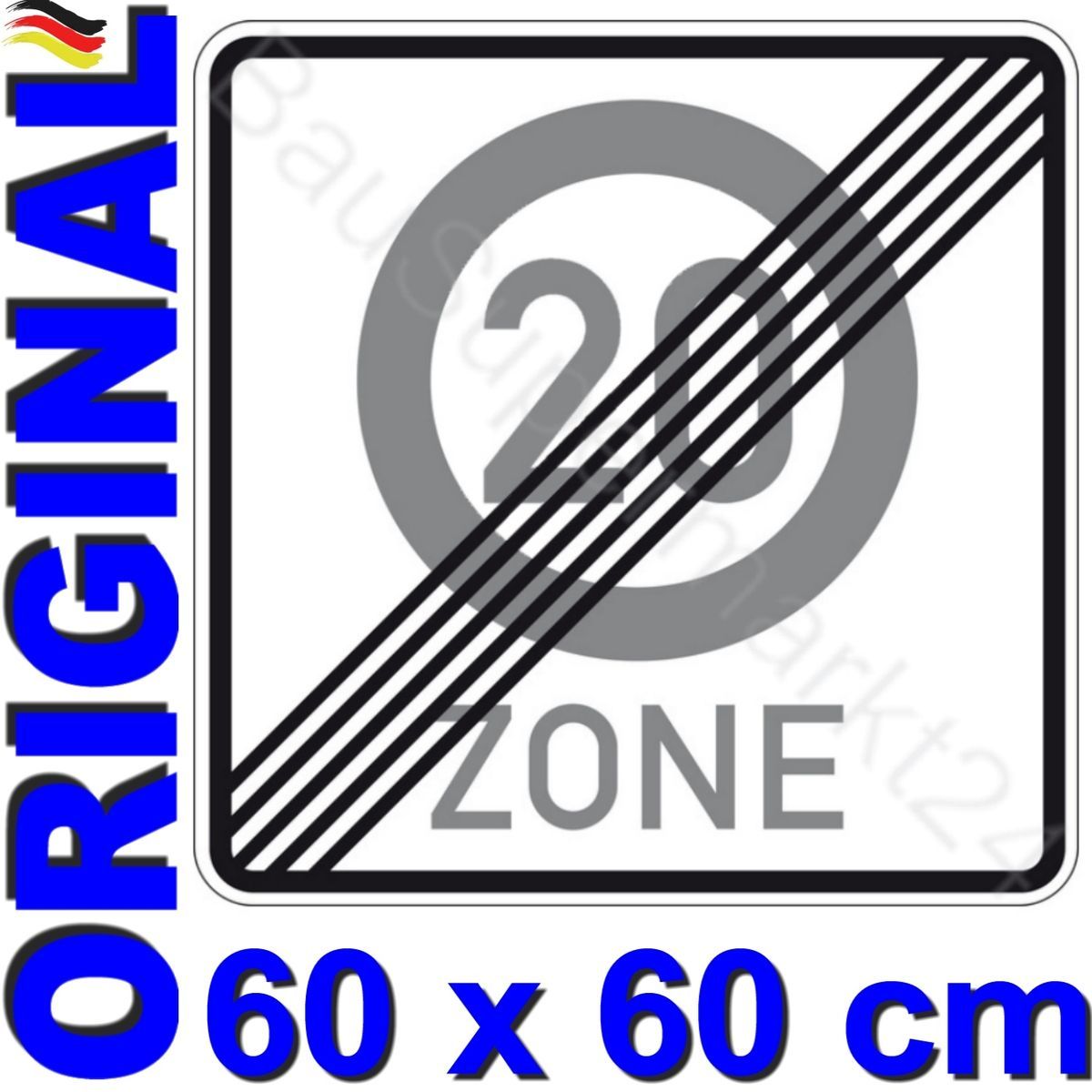 Schild 30. Geburtstag ZONE ENDE 20 Verkehrsschild 60x60