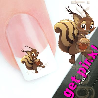 Nail Tattoo süßes Eichhörnchen   cute squirrel A33