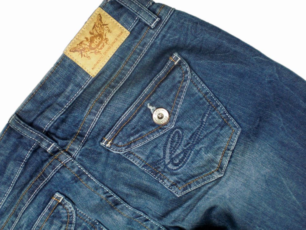 Edc Esprit Jeans Five Bootcut Used Wash Denim Hose Pattentaschen Blau On Popscreen