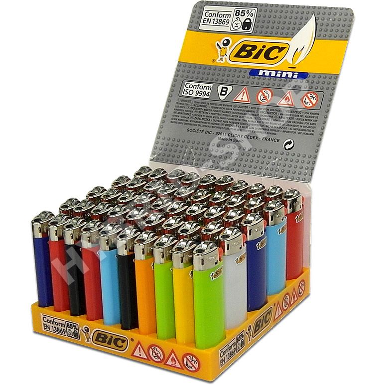 50x BIC MINI J25 REIBRAD FEUERZEUGE m. KiSi (NEU & OVP)