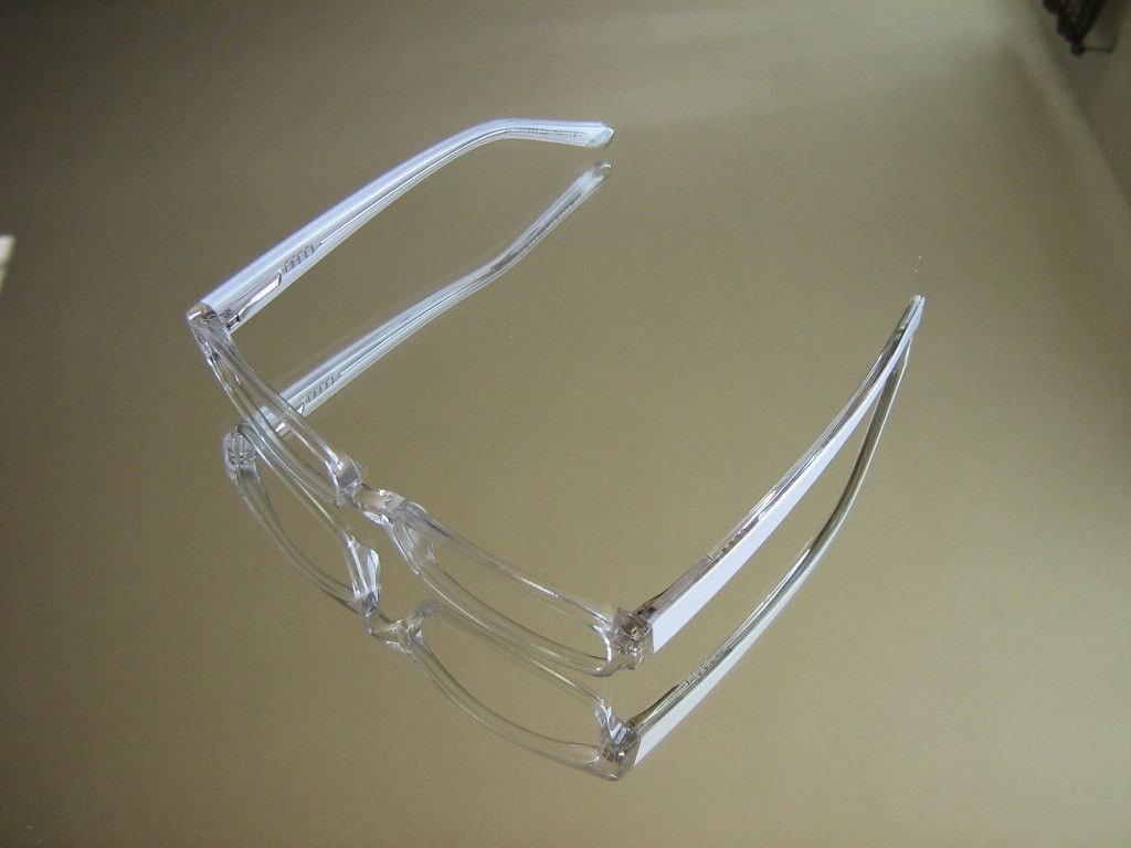 Highlight + Kunststoff Brille + transparent / weiss + + NEU