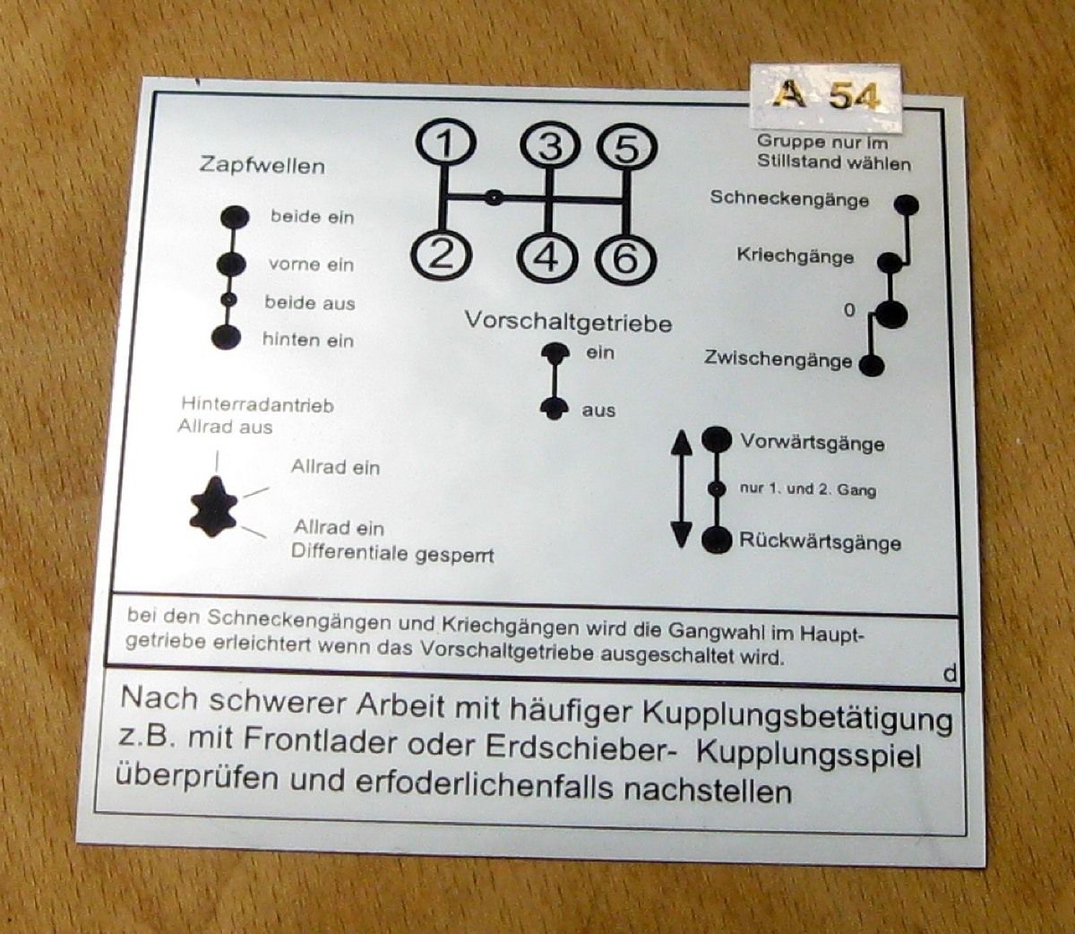 Schaltschema F Unimog 421 403 406 Vorschalt.Univers A54