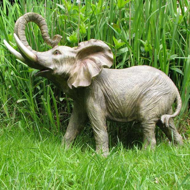 ELEFANT SKULPTUR 57 CM GARTEN WETTERFEST NEU