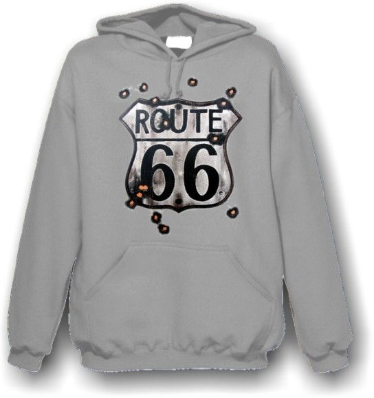 Biker Chopper T Shirt Route 66 Schild mit Einschußlöchern NEU S