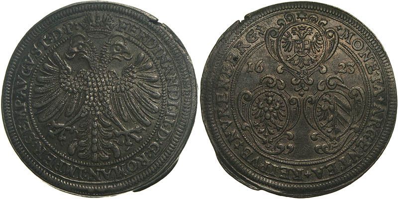 C252 Nürnberg 1 Taler 1623 mit Titel Ferdinands II.