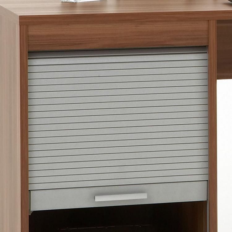 SCHREIBTISCH PC TISCH ROLLADENSCHRANK LORNO NUSSBAUM