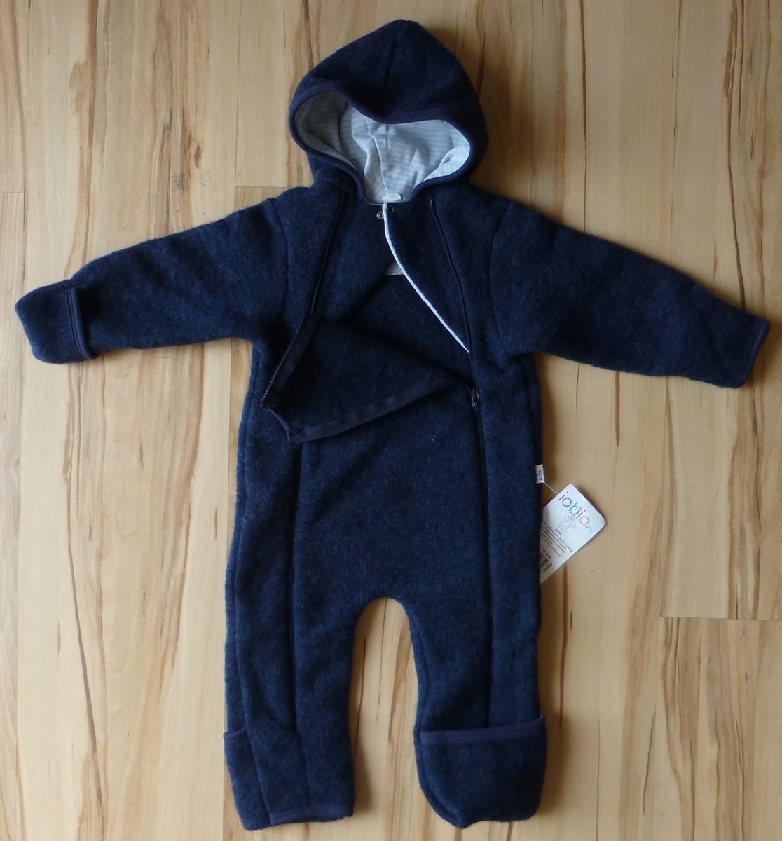 Woll Fleece Winter dunkelblau Gr. 50 / 56 62 / 68 Bio Öko