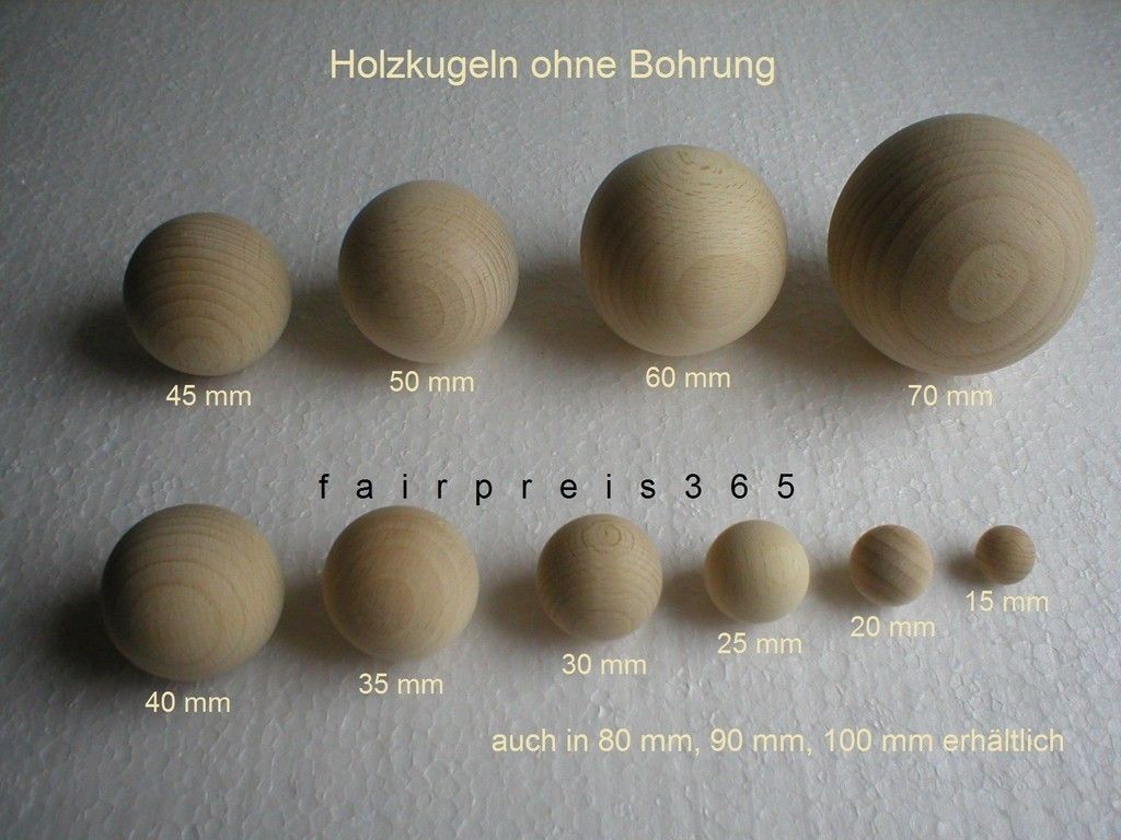 Holzkugeln Ø 70 mm Kugel ohne Bohrung Buche natur Rohholzkugeln