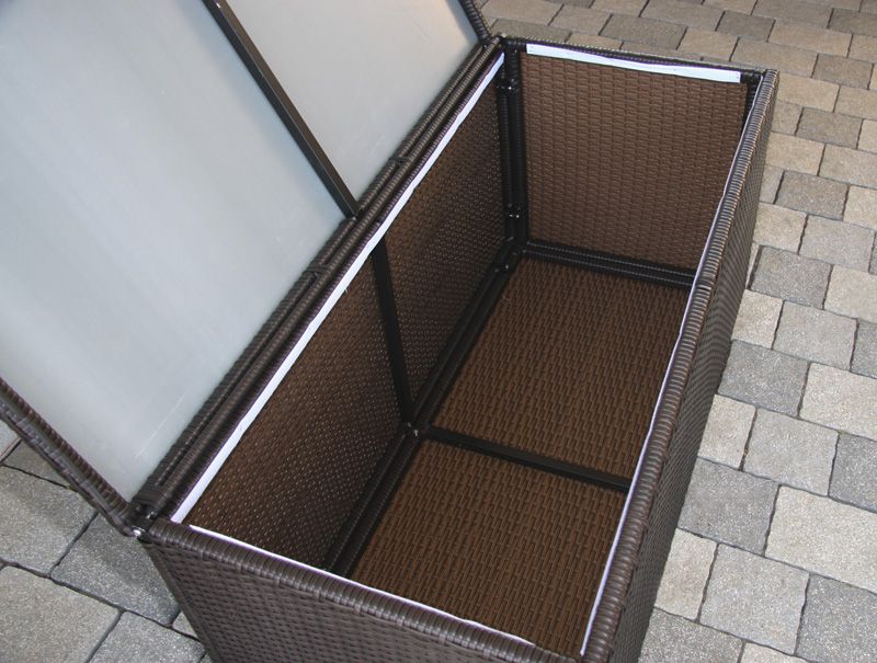 Kissenbox Gartentruhe M19 Poly Rattan 118x57x54cm 360L