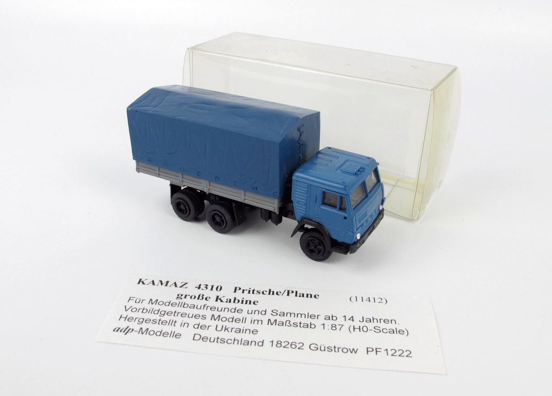 adp Modelle 11412 KAMAZ 4310 Pritsche Plane Kleinserie 1 87 OVP 09 38