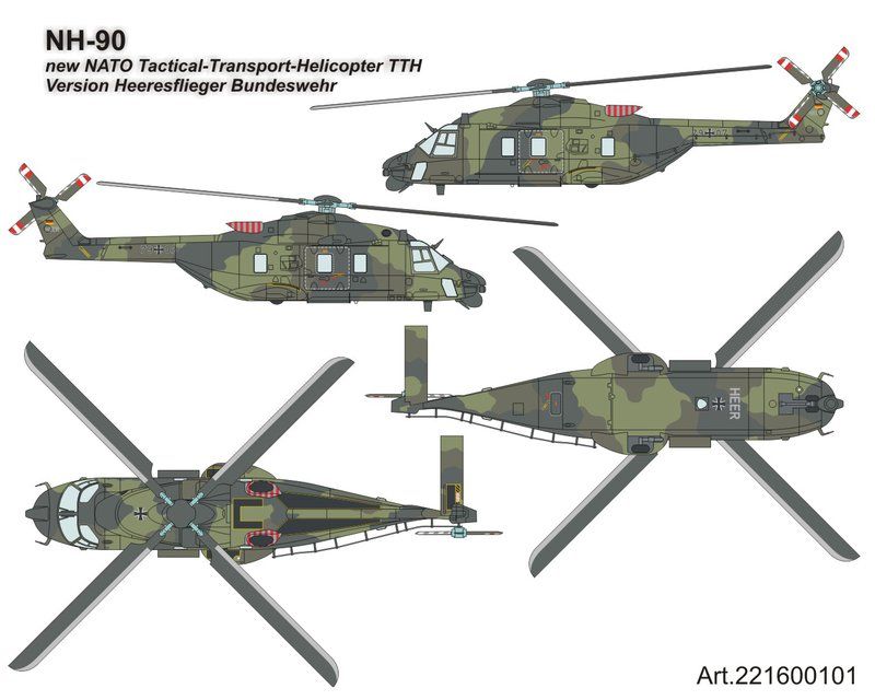 87 H0 NH 90 Transporthubschrauber NH90 Nato Helicopter   Neu mit