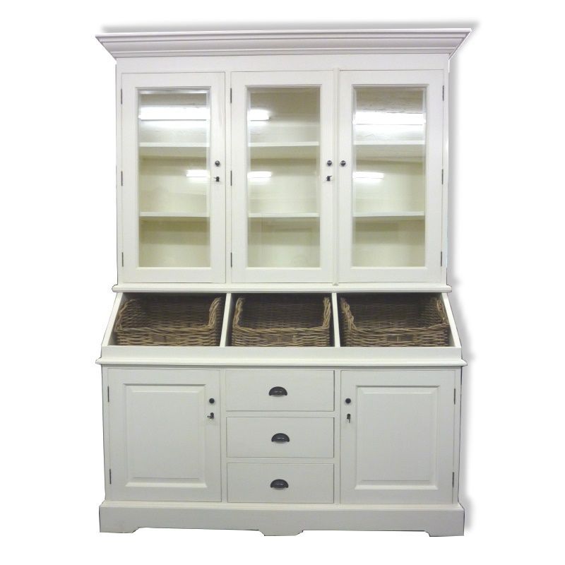 Buffetschrank Bordeaux Landhausstil l Vitrinenschrank mit