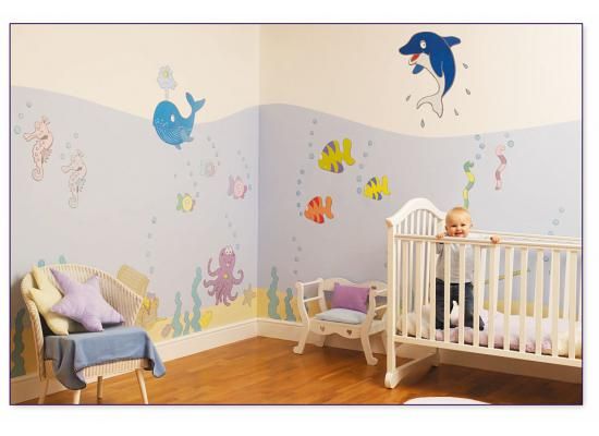 96 Wandsticker XL Wandtattoo Unterwasserwelt Fische Kinderzimmer