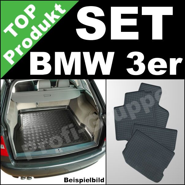 BMW 3er (E91)   Gummi Fußmatten & Kofferraumwanne SET