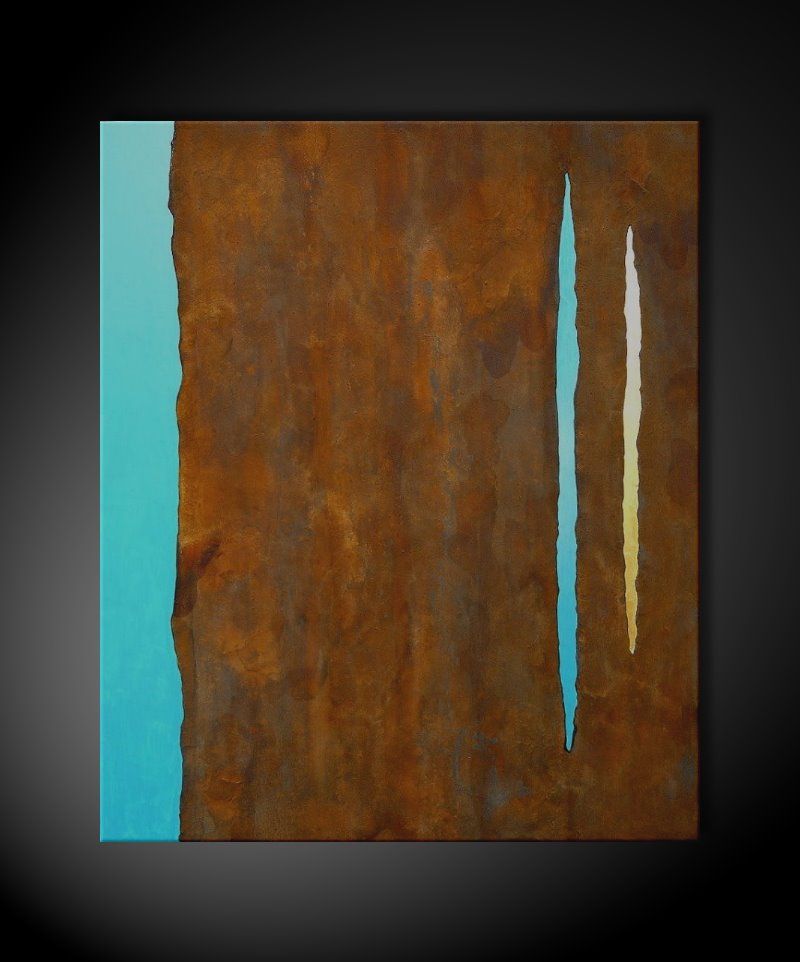 von Ivana * echt Rost rust * UNIKAT * Blattgold * 120 x 100 x 3,4 cm